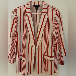 NYCC Red and White Linen Striped Blazer